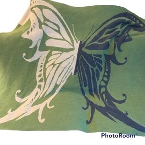 In2Green Butterfly Green Eco Luxury Recycled Cotton Throw Blanket Sustainable